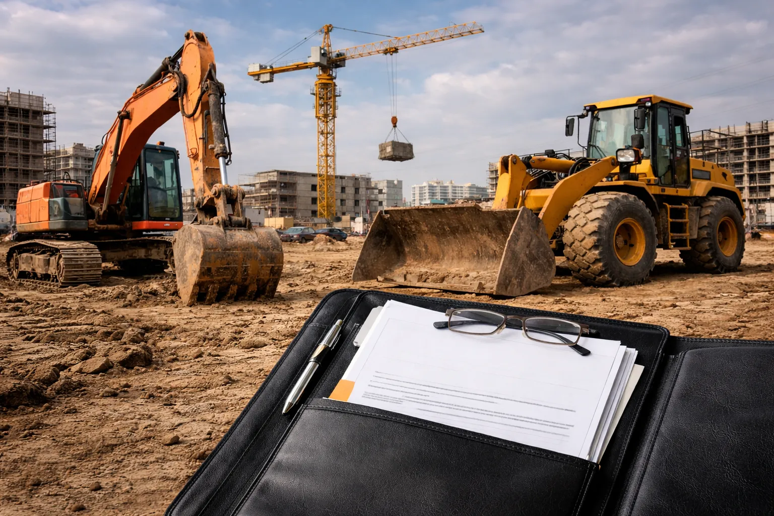 ביטוח צמ"ה לכלים כבדים באתר בנייה פעיל